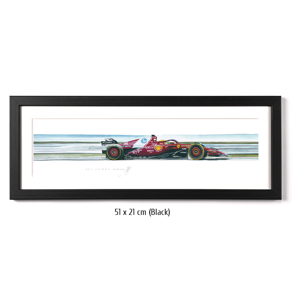 Scuderia Ferrari F1 Limited Edition Lewis Hamilton Racing Car Framed Print Artwork - 51 x 21cm