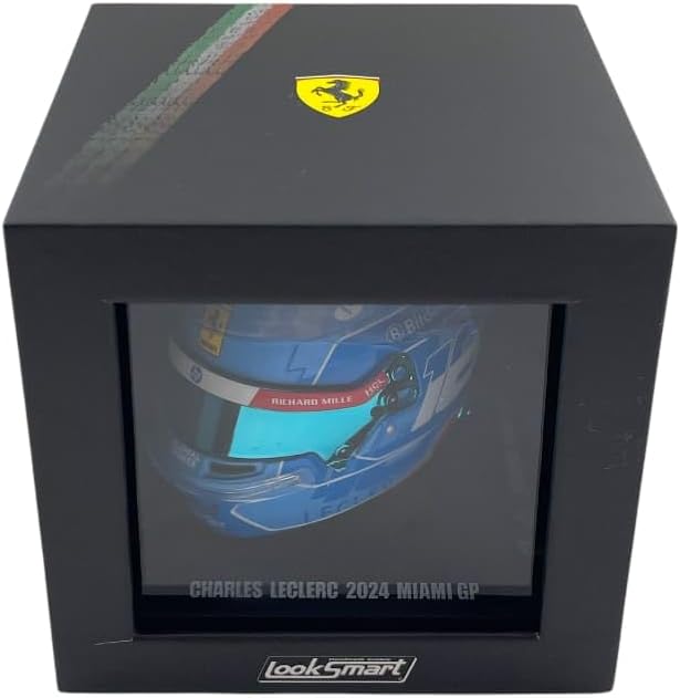 Scuderia Ferrari F1 Official LookSmart Charles Leclerc Miami GP 1/5 Scale Mini Helmet 2024