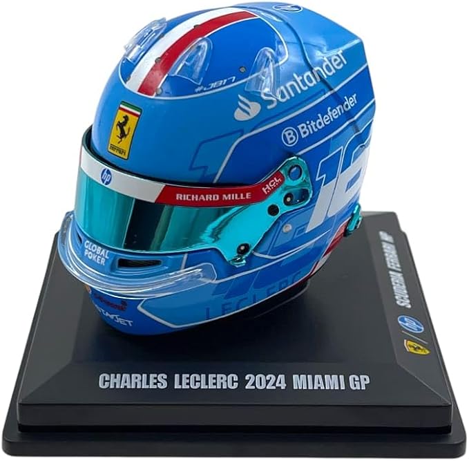 Scuderia Ferrari F1 Official LookSmart Charles Leclerc Miami GP 1/5 Scale Mini Helmet 2024