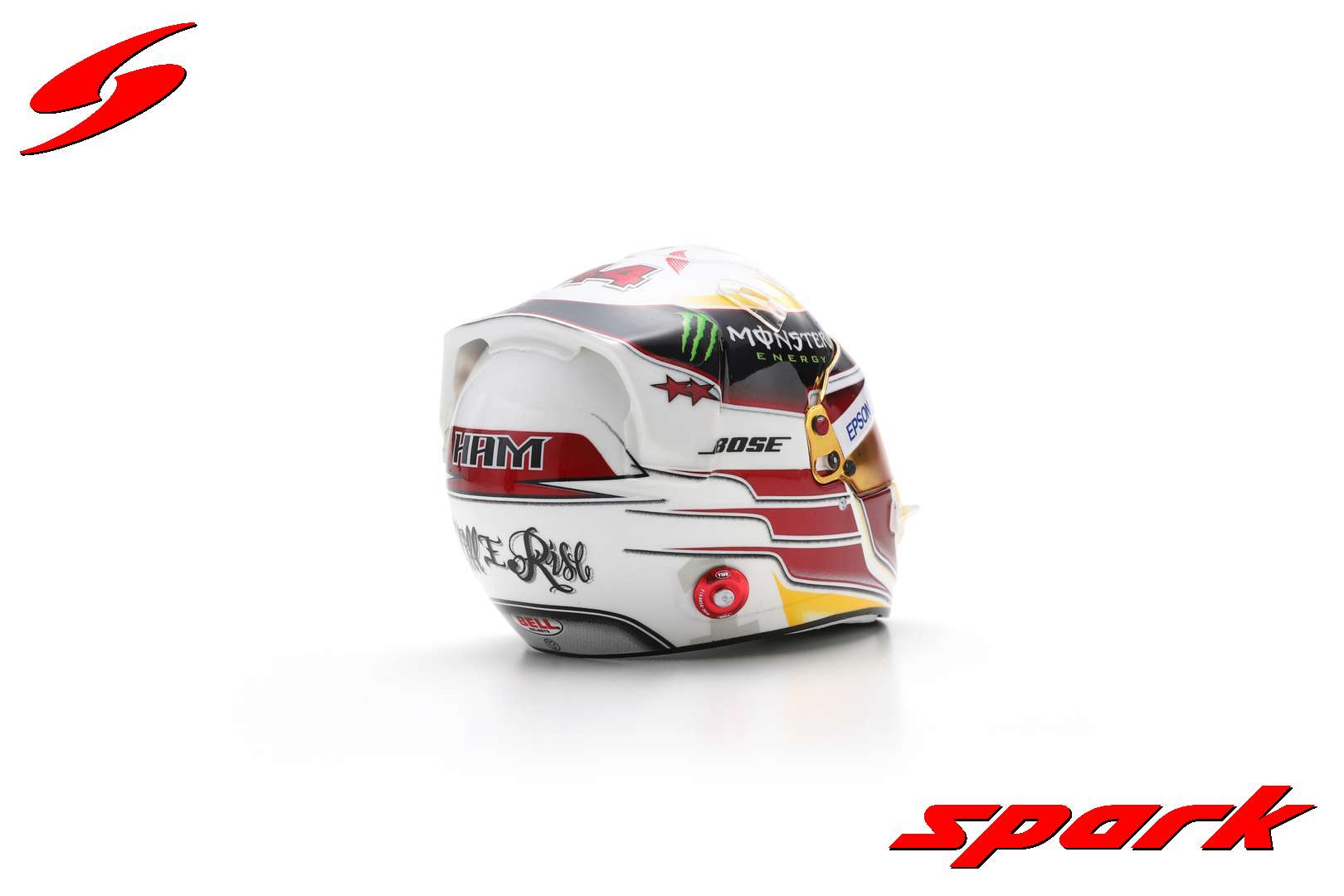 Mercedes AMG Petronas Lewis Hamilton 1/5 Scale Mini Helmet USA Champion 2015