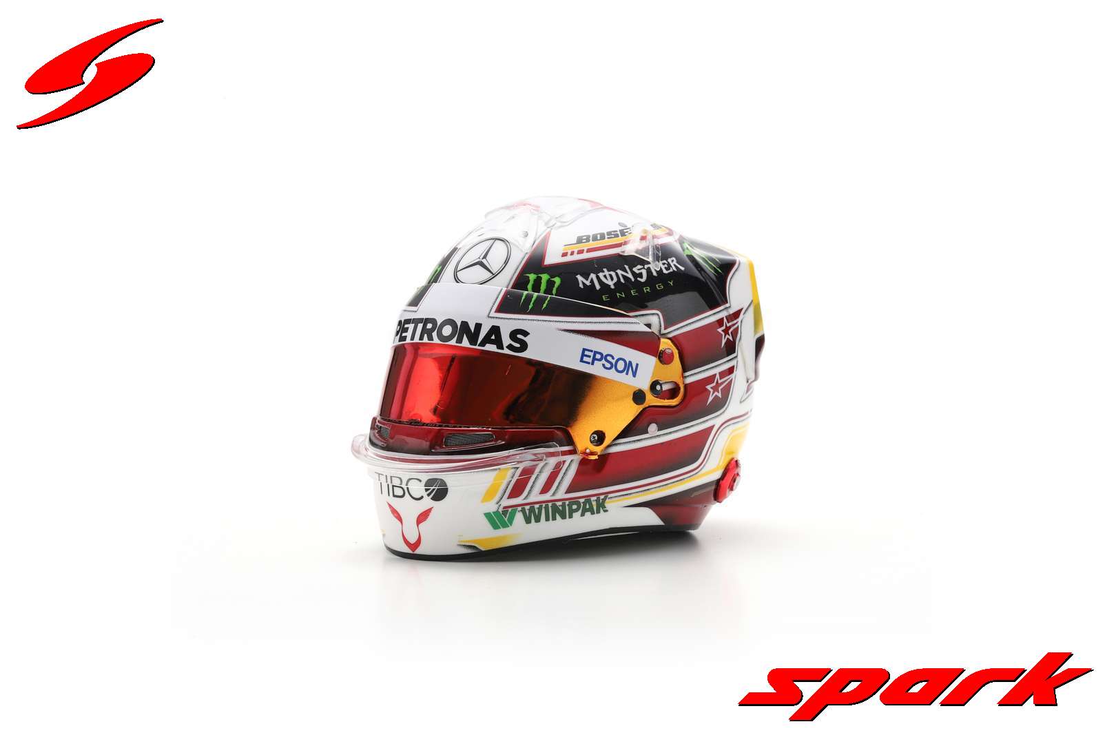 Mercedes AMG Petronas Lewis Hamilton 1/5 Scale Mini Helmet Mexico 2018
