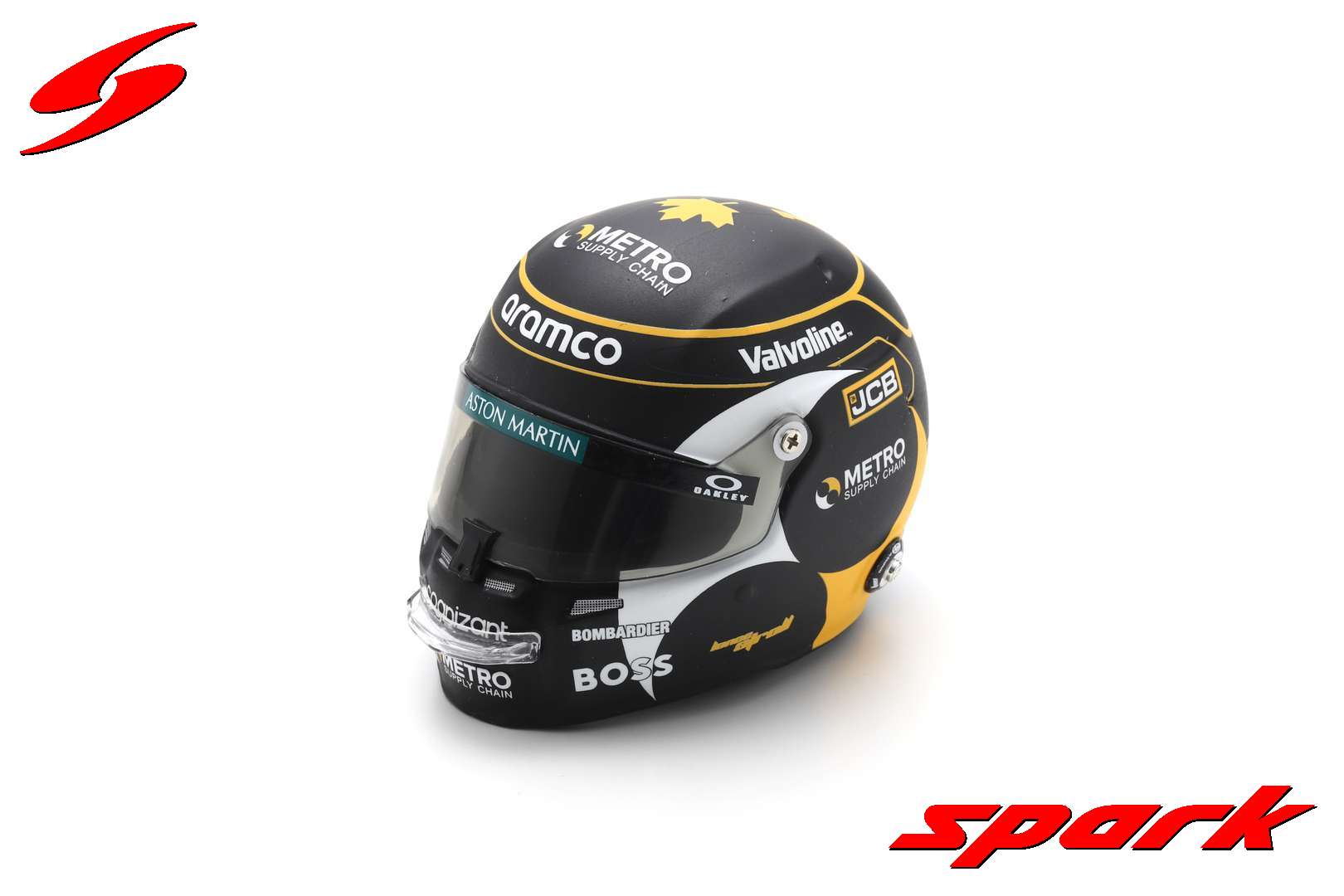 Aston Martin F1 Team 2024 Lance Stroll Spark 1/5 Scale Mini Helmet Canada GP Special