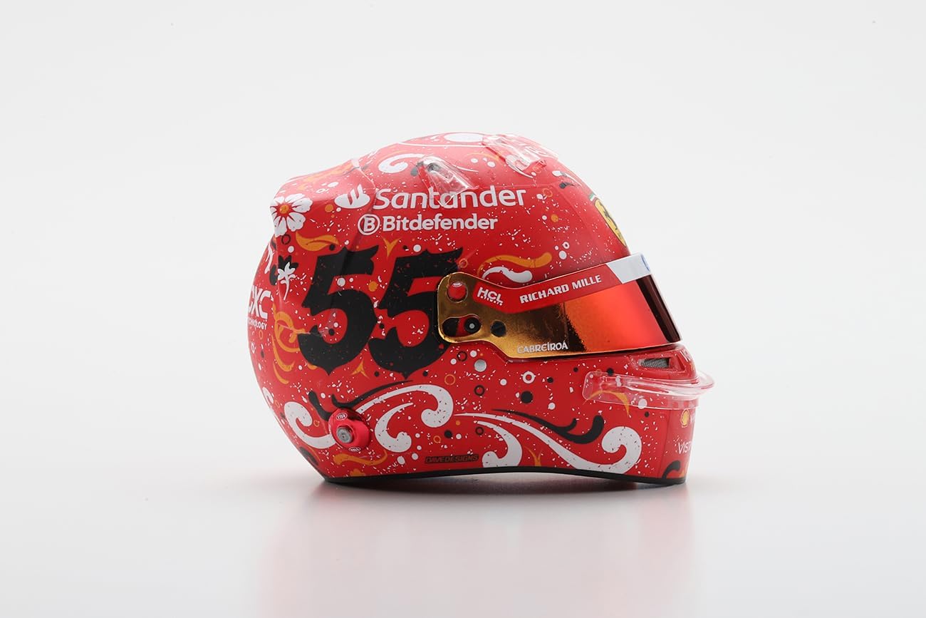 Scuderia Ferrari F1 Official LookSmart Carlos Sainz Mexican GP 1/5 Scale Mini Helmet 2024