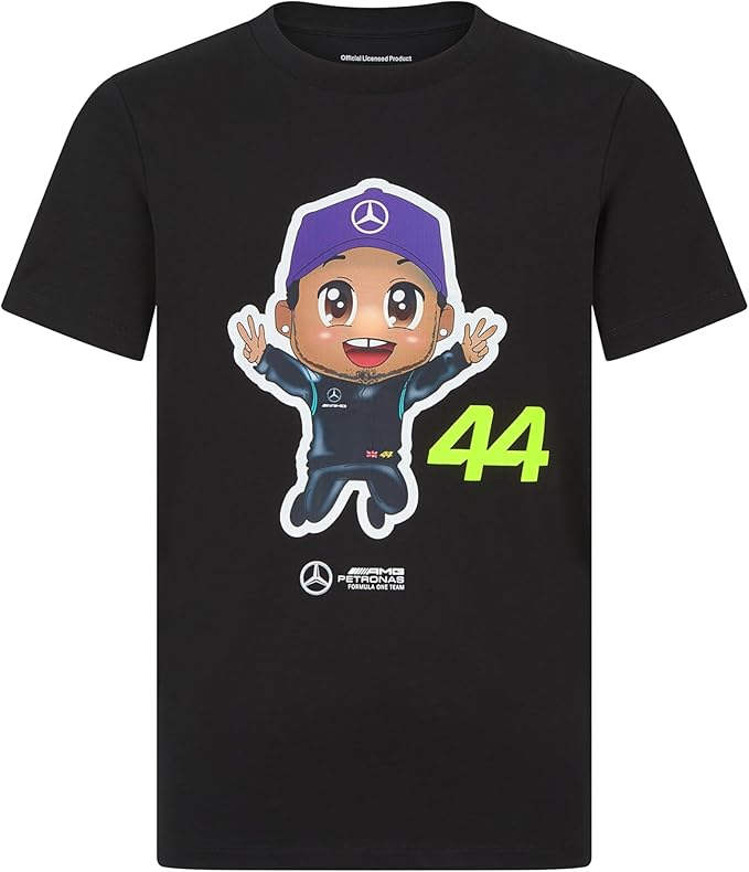 Mercedes AMG Petronas F1 Team Lewis Hamilton Caricature Kids T-Shirt