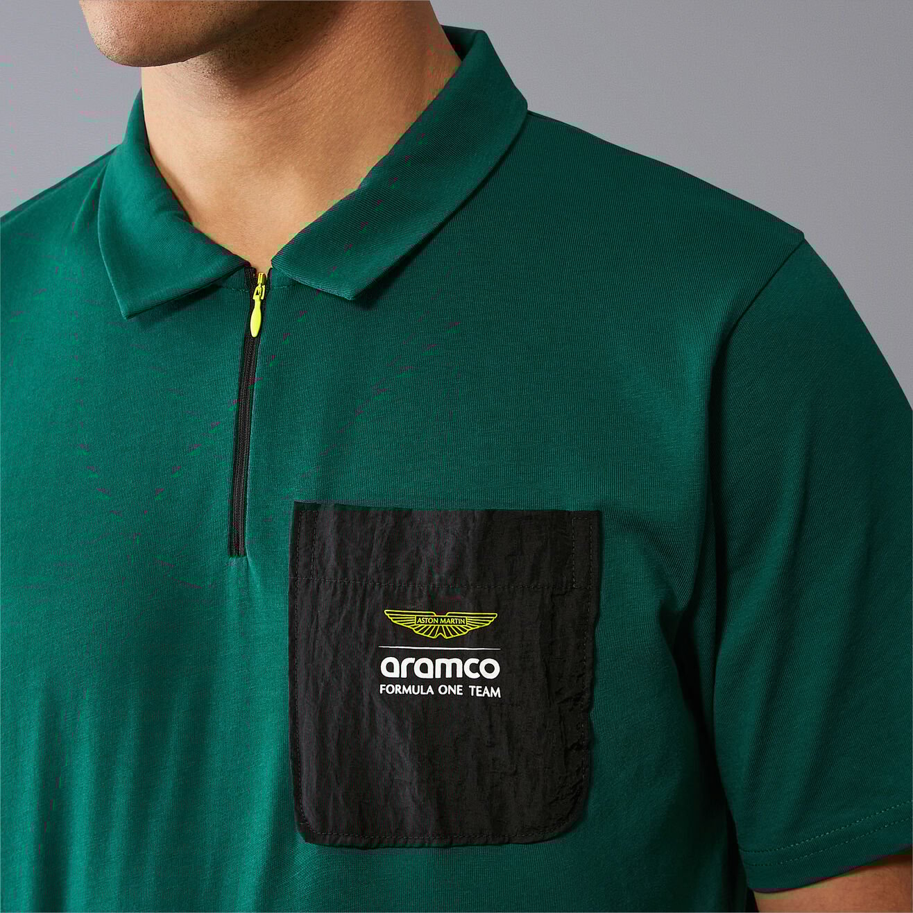 Aston Martin F1 Bonded Chest Pocket Poloshirt