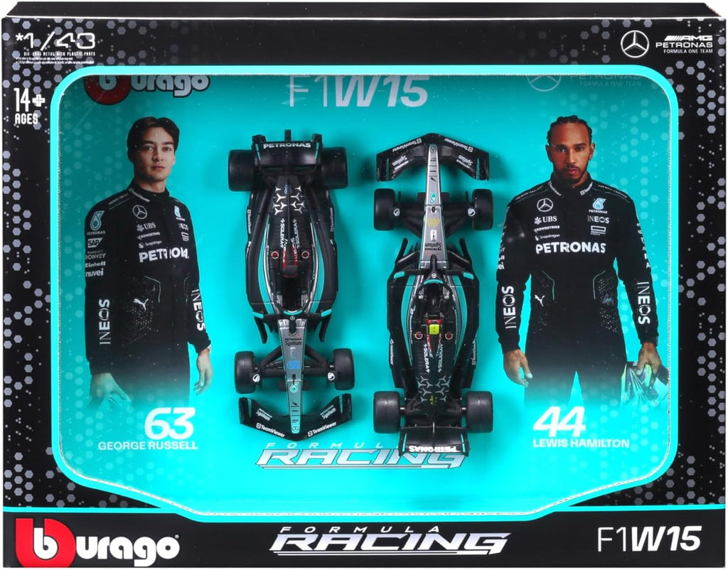 Mercedes AMG Petronas F1 Two Car Set 1/43 Scale Model Racing Car