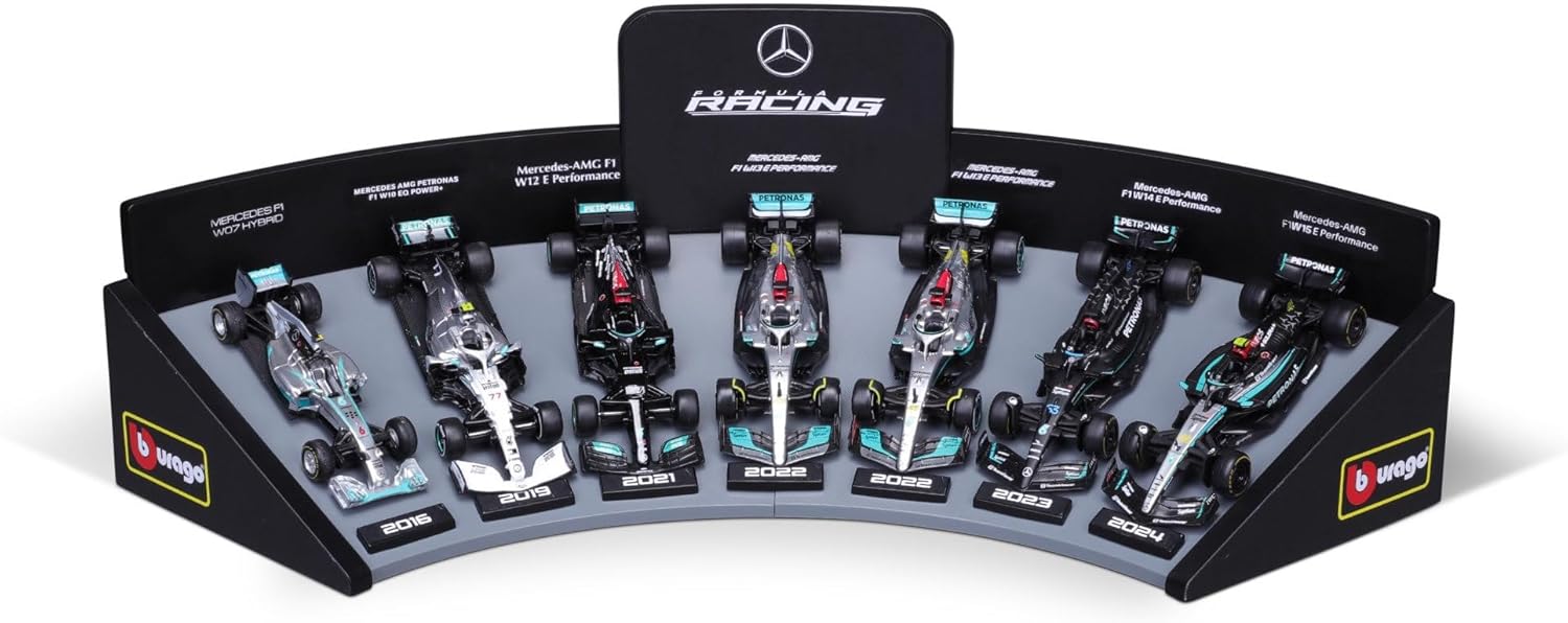 Mercedes AMG Petronas F1 Deluxe Gift Model Racing Car Set With Stand