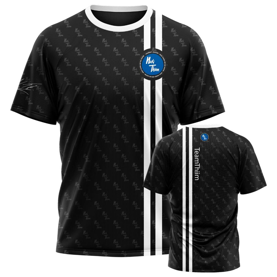 NICKI THIIM ASTON MARTIN RACING - Black/White Stripe Kids T-shirt