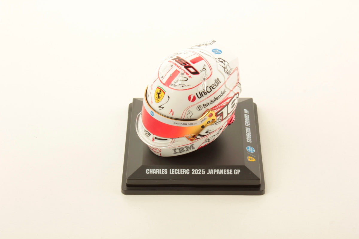 Scuderia Ferrari F1 Official Charles Leclerc Japanese GP 2025 1/5 Scale Mini Helmet