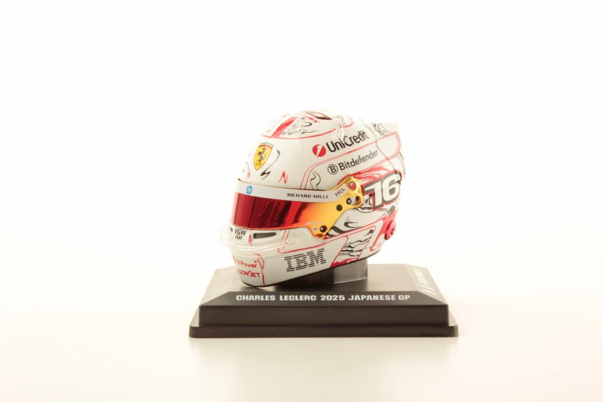 Scuderia Ferrari F1 Official Charles Leclerc Japanese GP 2025 1/5 Scale Mini Helmet