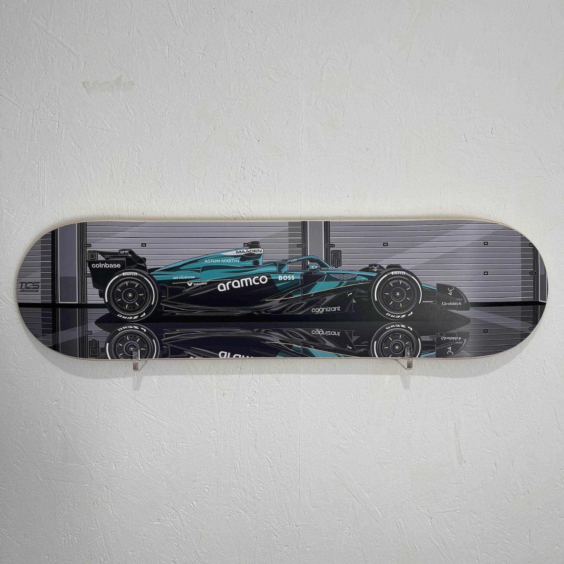 Aston Martin F1 Fernando Alonso Skateboard Deck Wall Display